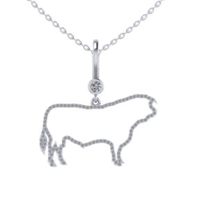 Diamond Bull Outline with Diamond Bail