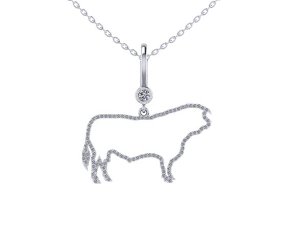 Diamond Bull Outline with Diamond Bail