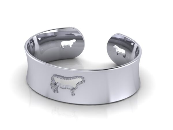 Herd of Three Diamond Bull Outline Cuff