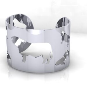 Herd of Nine Sterling Silver Bull Cutout Cuff