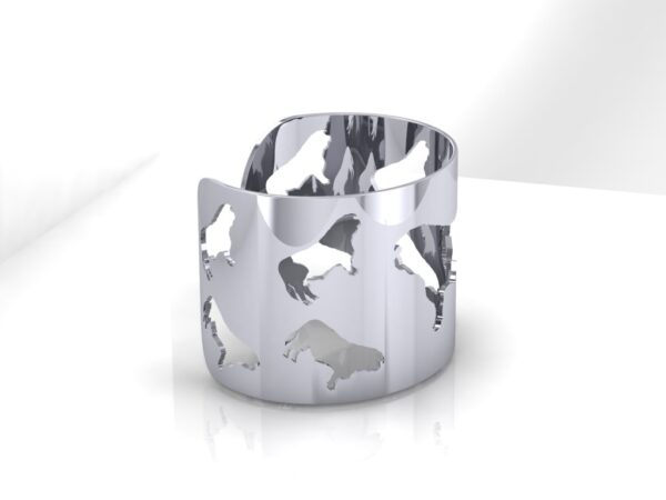 Herd of Nine Sterling Silver Bull Cutout Cuff - Image 2