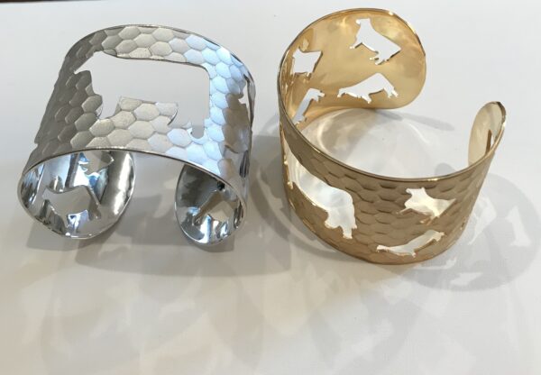 Herd of Nine Hammered Bull Cutout Cuff - Image 2