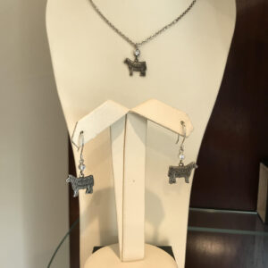Steer Dangle Earrings with White Sapphire