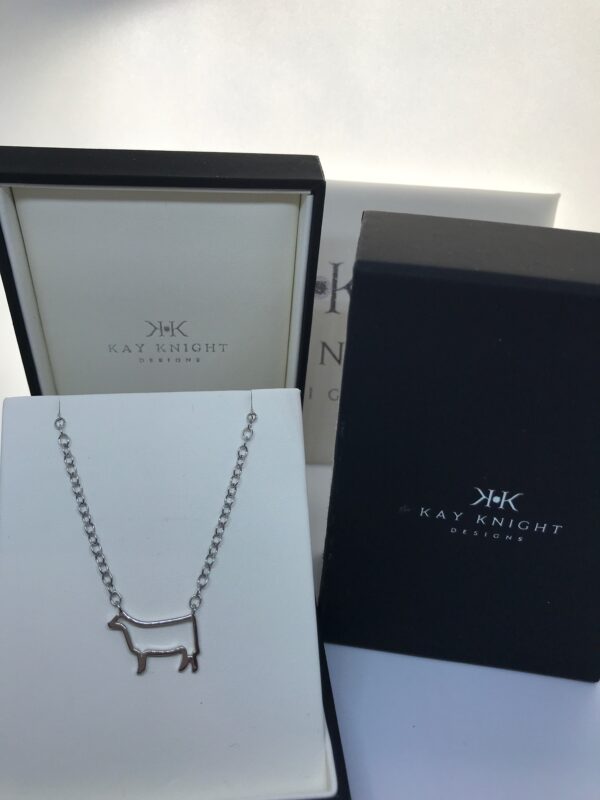 Sterling Silver Outline Cow Necklace - Image 2